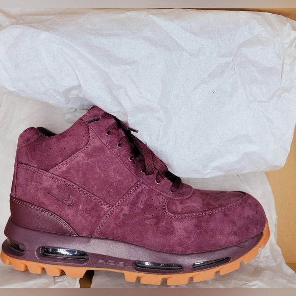 Nike Air Max Goadome Deep Burgundy Suede Boots ACG Sz 13 Men NIB - Picture 1 of 10